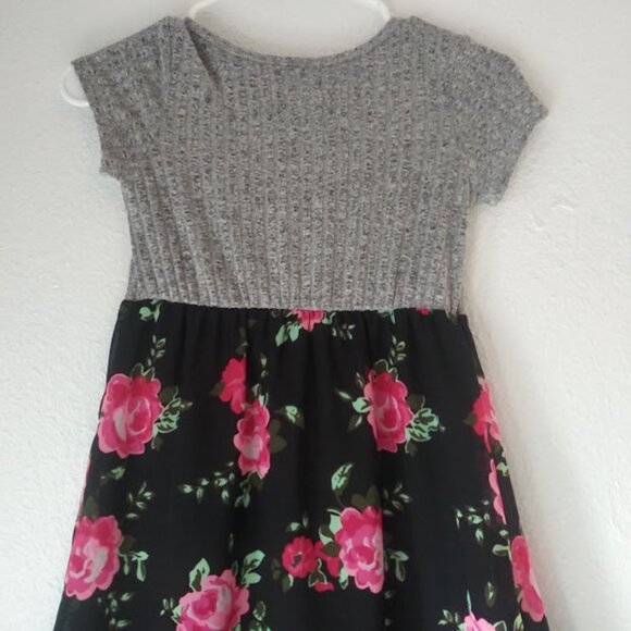 Wonder Nation girl's size M (7-8) black and gray floral dress - Picture 5 of 11